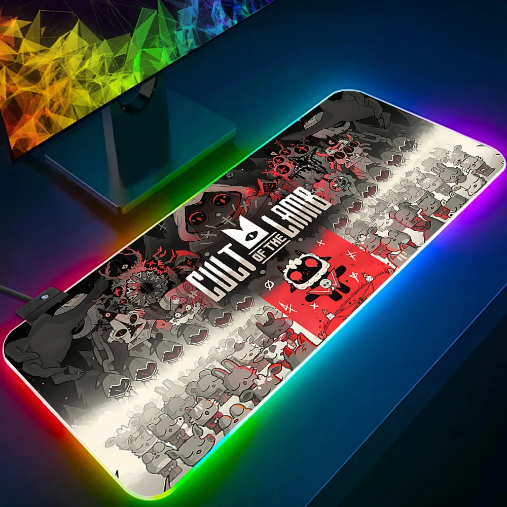 Action Adventure Game Lamb RGB Pc Gamer Keyboard Mouse Pad Mousepad LED Glowing Mouse Mats Rubber Gaming Computer Mausepad