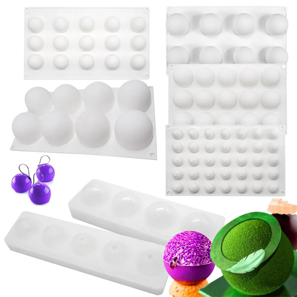 7 Types Spherical-Shaped Dessert Mousse Molds 3d Silicone Cake Mold Muffin Pan Baking Tools For Cakes Decorating Supplies