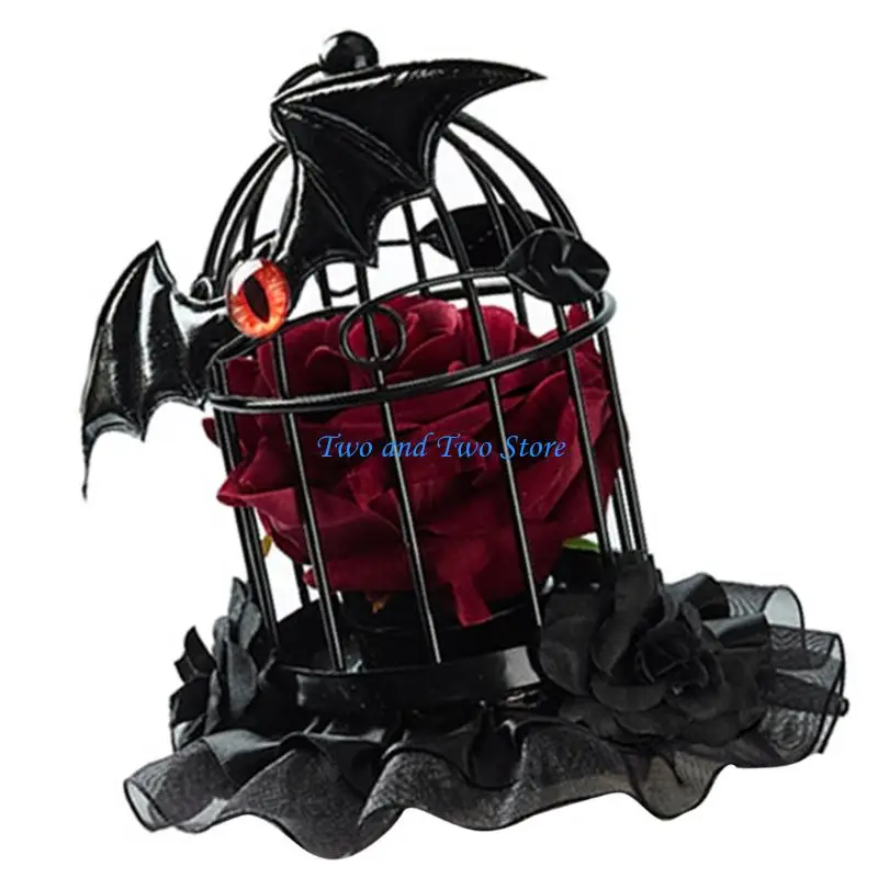 HX6F قبعة رائعة على شكل قفص العصافير فريدة من نوعها لدعائم صور الحفلات ذات الطابع الخاص