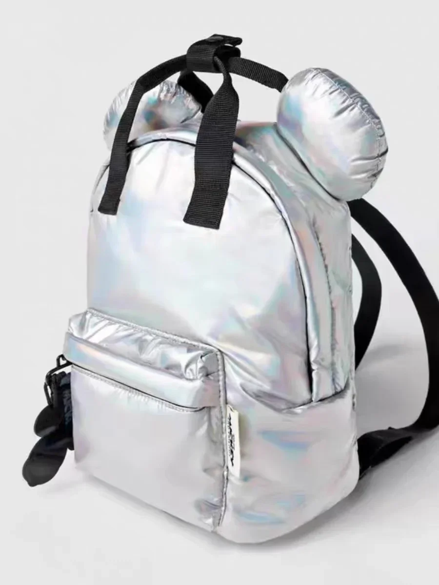 Disney Silver Backpack For Children Girl Boy Kindergarten Schoolbag Kids Fashion Disney Mickey Bag Accessory Back Pack