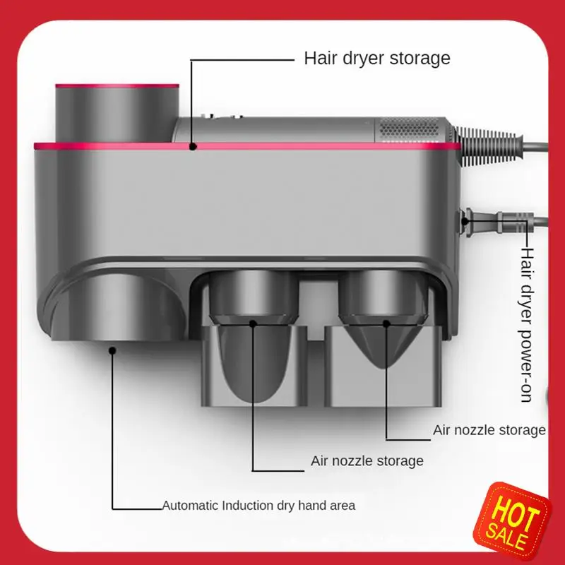 

A08I для Dyson HD01 HD03 HD07 HD08 HD15 Стеллаж для хранения фена Кронштейн для стайлера Бесплатная штамповка Настенная полка для хранения Прочный Легкий вкладыш