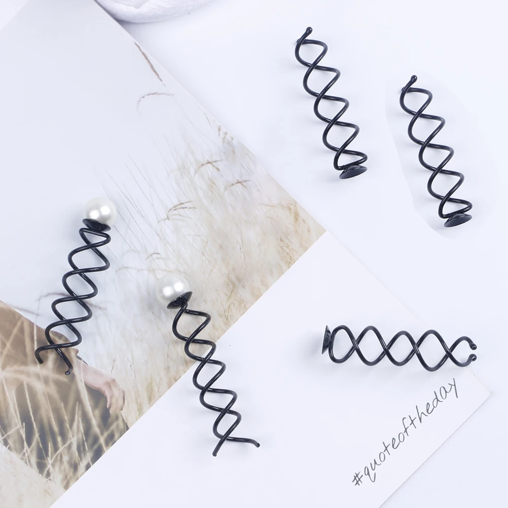

20pcs Spiral Hair Pins Black Tray Included for Buns Women Hair Accessories Bridal Party Styling Tools Durable Quality