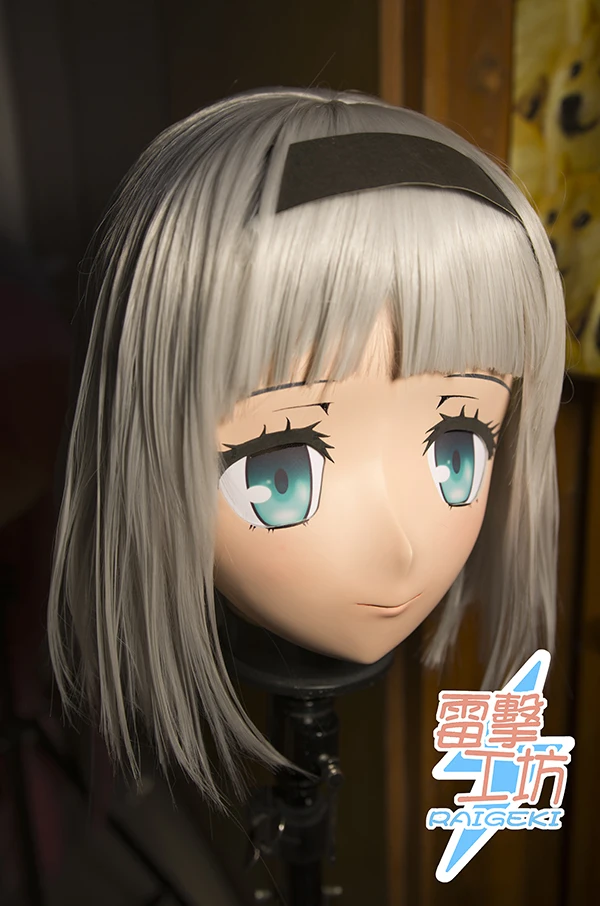 (KM9191)Top Quality Handmade Female Resin Full Head Cosplay Japanese Role Play Anime Anna Kigurumi Mask Crossdresser Doll