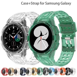 Case+Strap for Samsung Galaxy Watch 6 4 40mm 44mm Transparent Silicone  Sport Bracelet for Galaxy Watch 4 Classic 46 Accessories