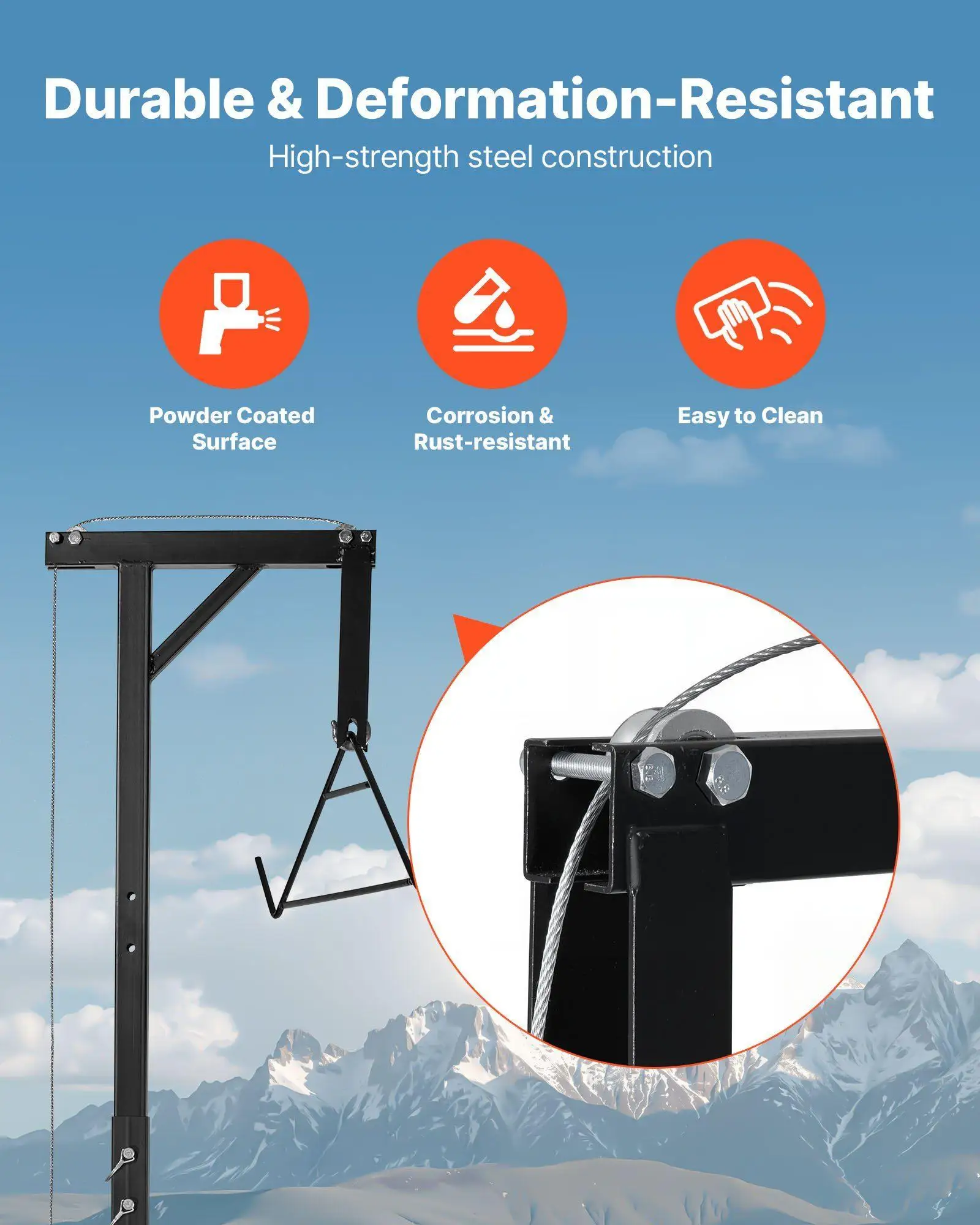 رافعة وصلة شاحنة تحميل 400 رطل مع 360 درجة °   دوران وارتفاع قابل للتعديل من 73.6 إلى 100 بوصة