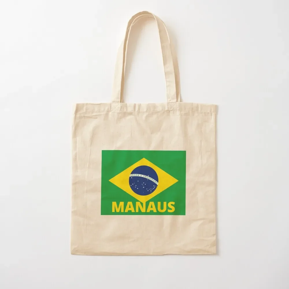 

Manaus City in Brazilian Flag Tote Bag cloth bag woman Canvas shoulder bag for beach Portable shopping