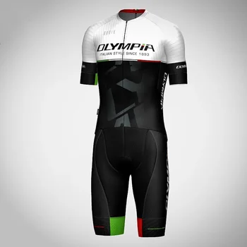 Olympia men cycling clothing short sleeve jersey bib shorts outfit team uniform outdoor road mtb jersey sets maillot bike kit