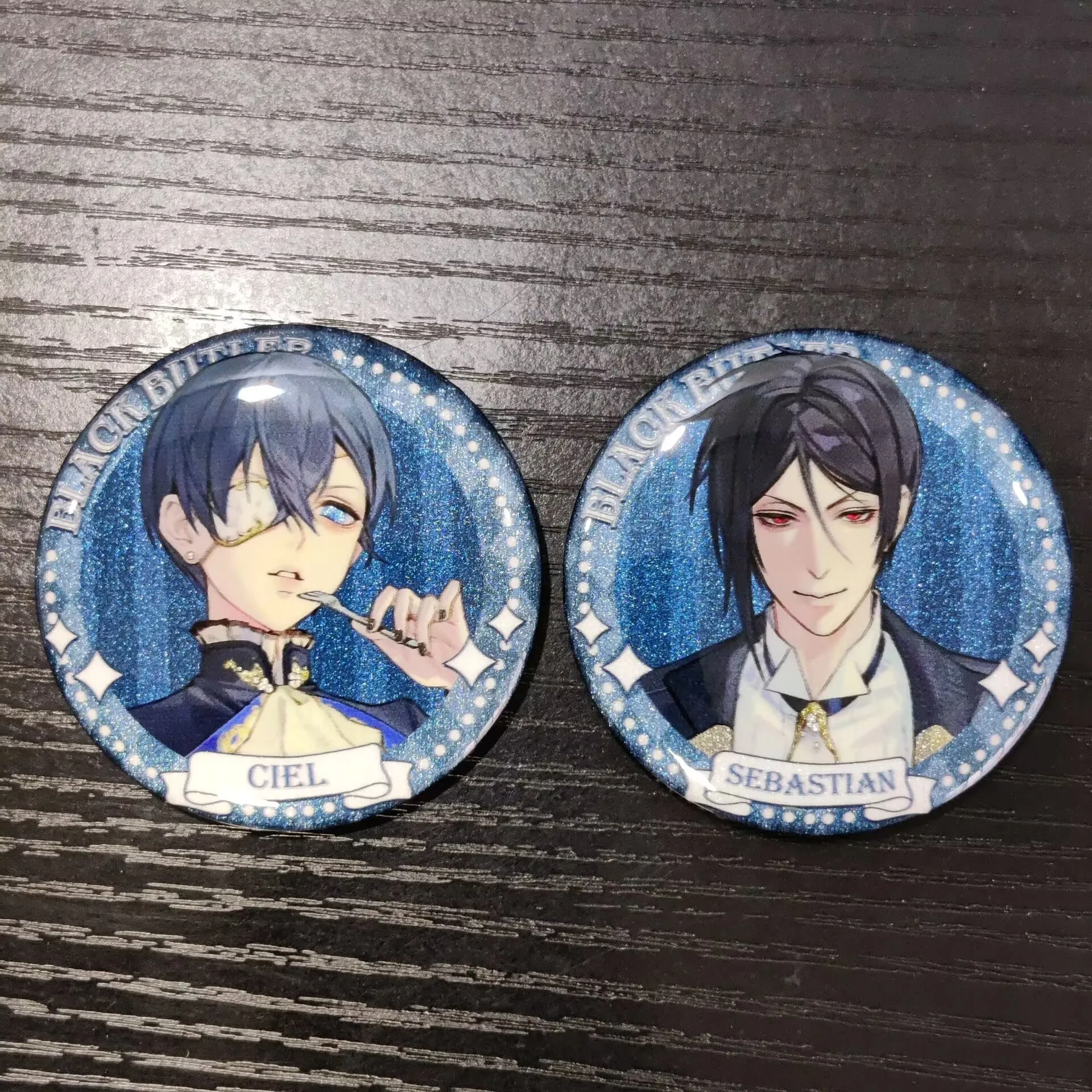 Anime Black Butler Anime Figures Sebastian Michaelis Ciel Phantomhive Cosplay Cartoon Metal Badge Decor Pins Fans Birthday Gift