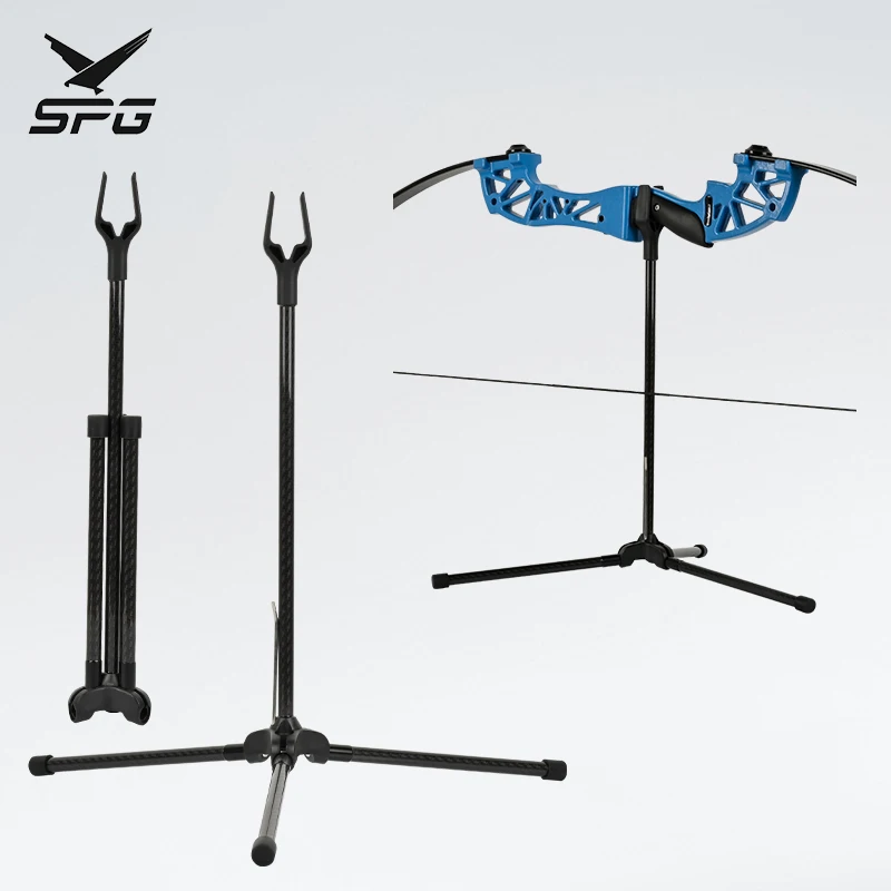 

SPG Professional Carbon Fiber Bow Stand for Recurve Bow Archery Lightweight Folding Tripod Design with Stable U-Shaped Holder
