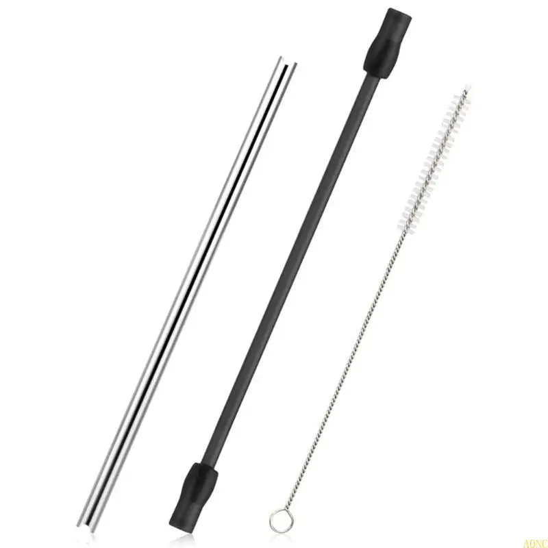 A0NC Гибкая молочная трубка наборе кофейни -машины запасные части металлические трубки с чистящими щетками, идеально подходящими