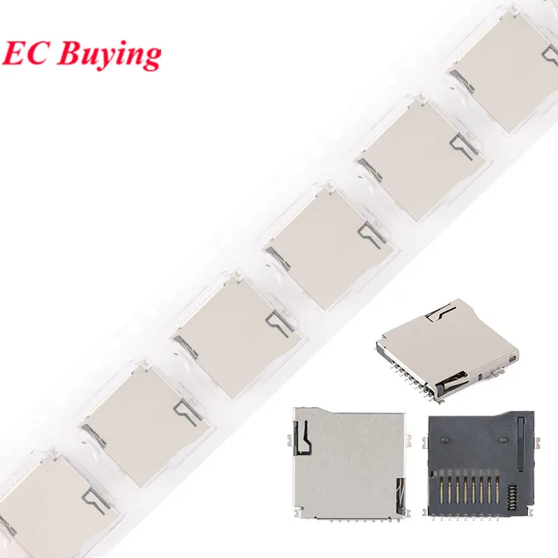 10PCS/5PC 9Pin Micro SD Card Slot Connector TF Self-elastic MicroSD Card Holder Deck For Phone Tablet Vehicle Navigation pop-up