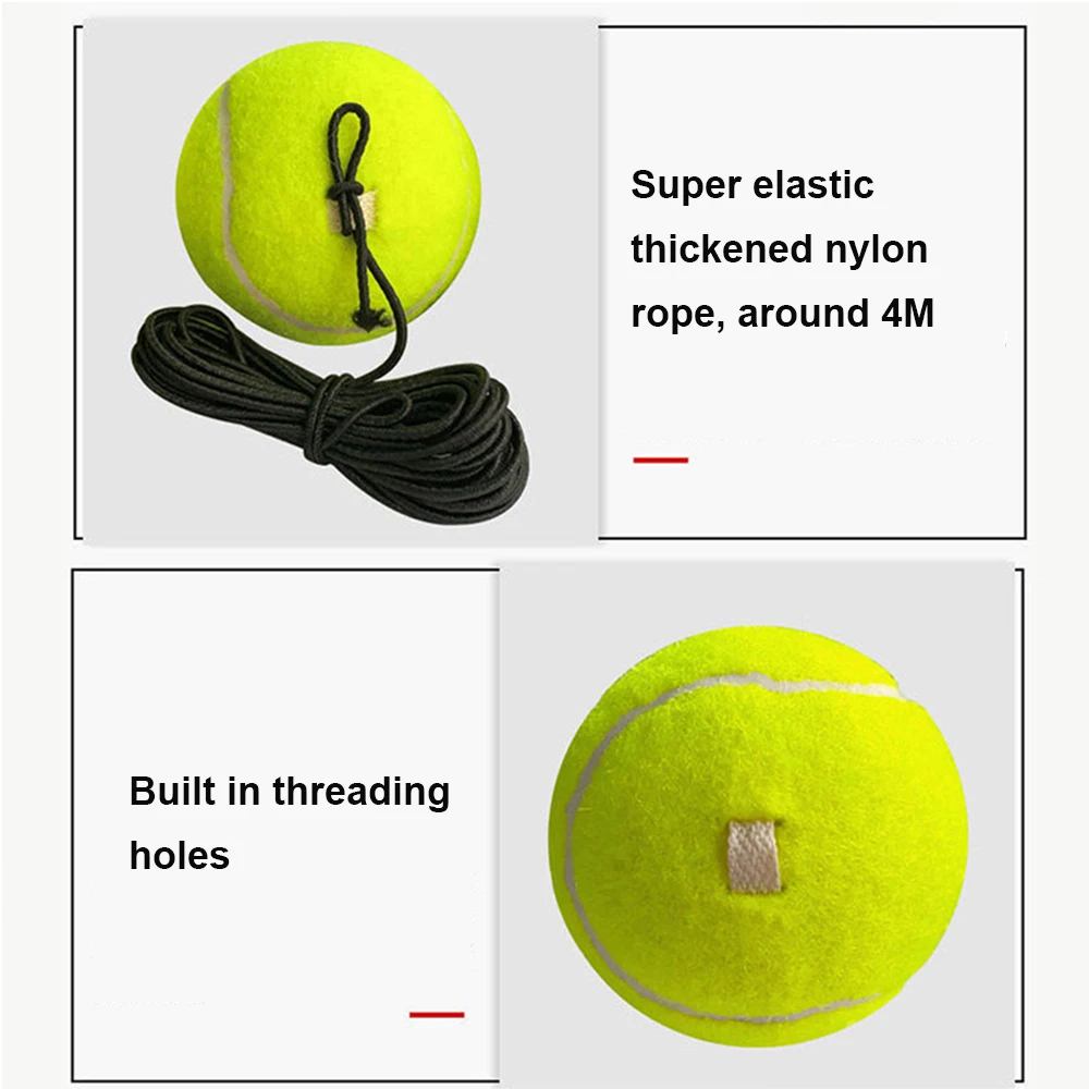 Single Player Training Tennis Ball, High Rebound, Professional Fixed Base, Practice Exercise, A Set