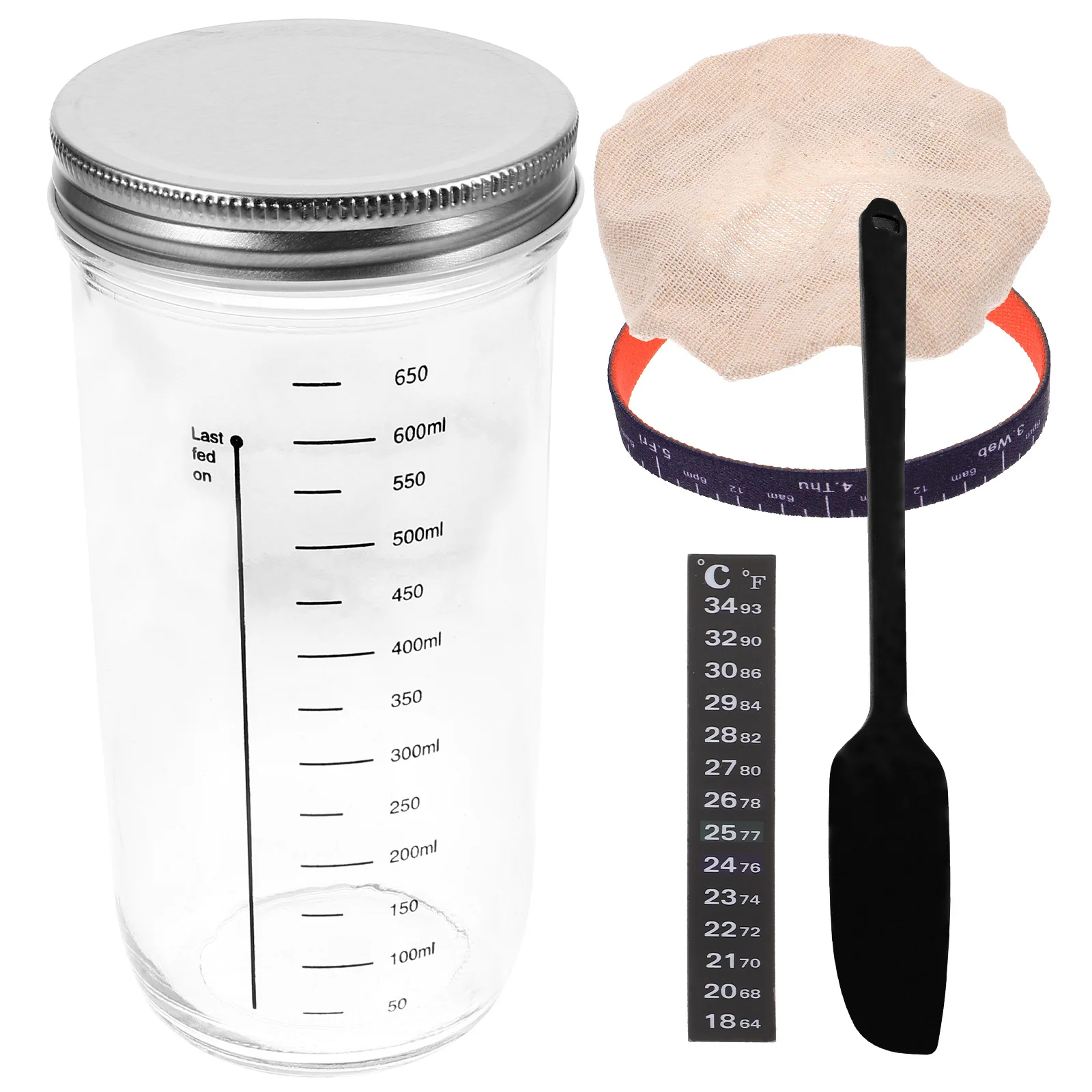 

1 комплект, стартовая стеклянная банка, герметичный набор для брожения, натуральное дрожжевое сосуд, силиконовая лопаточка, кухонный контейнер для хранения