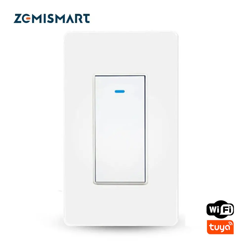 Zemismart Tuya WiFi 2 Way สวิทช์ Neutral ต้องใช้สวิทช์สวิทช์ Alexa Google Home Control ไม่ต้องใช้ Hub