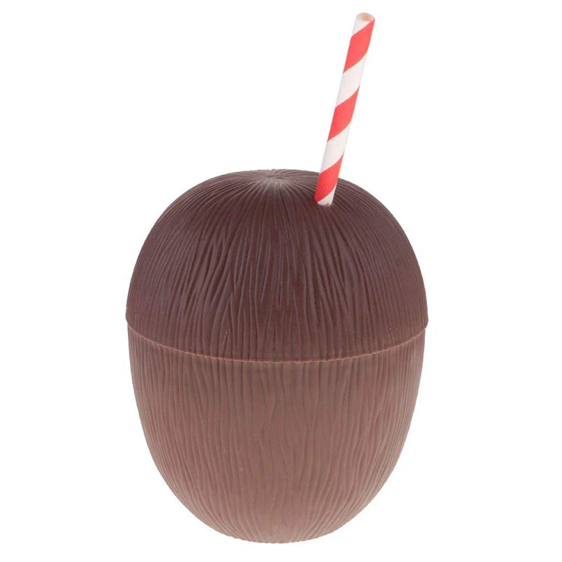 Pineapple Coconut Shape Cup with Straw Kids Adults Universal Drinking Cup Party Drinkware for Juice Cocktail Beverage Photo Prop