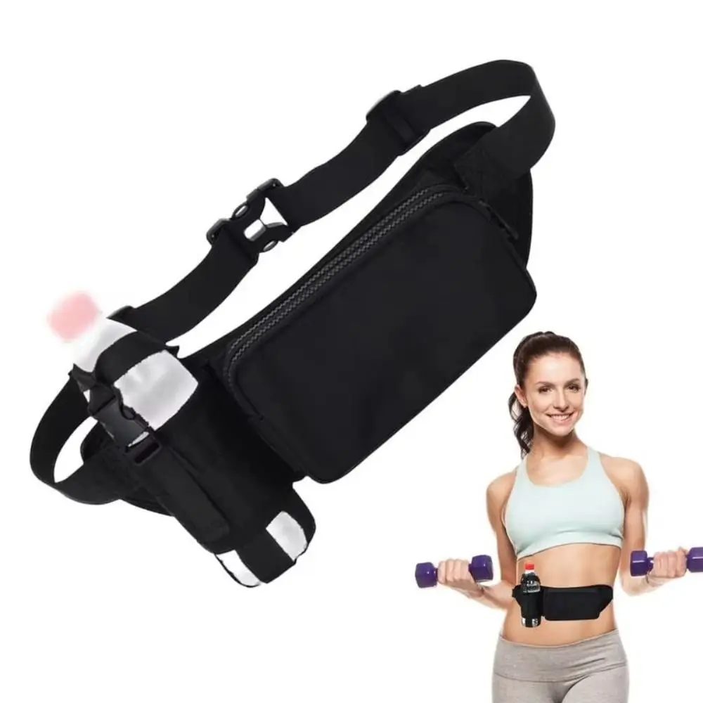 Oxford Cloth Running Belt Pack Large Capacity Waterproof Sports Shoulder Pack with Water Bottle Bag Adjustable