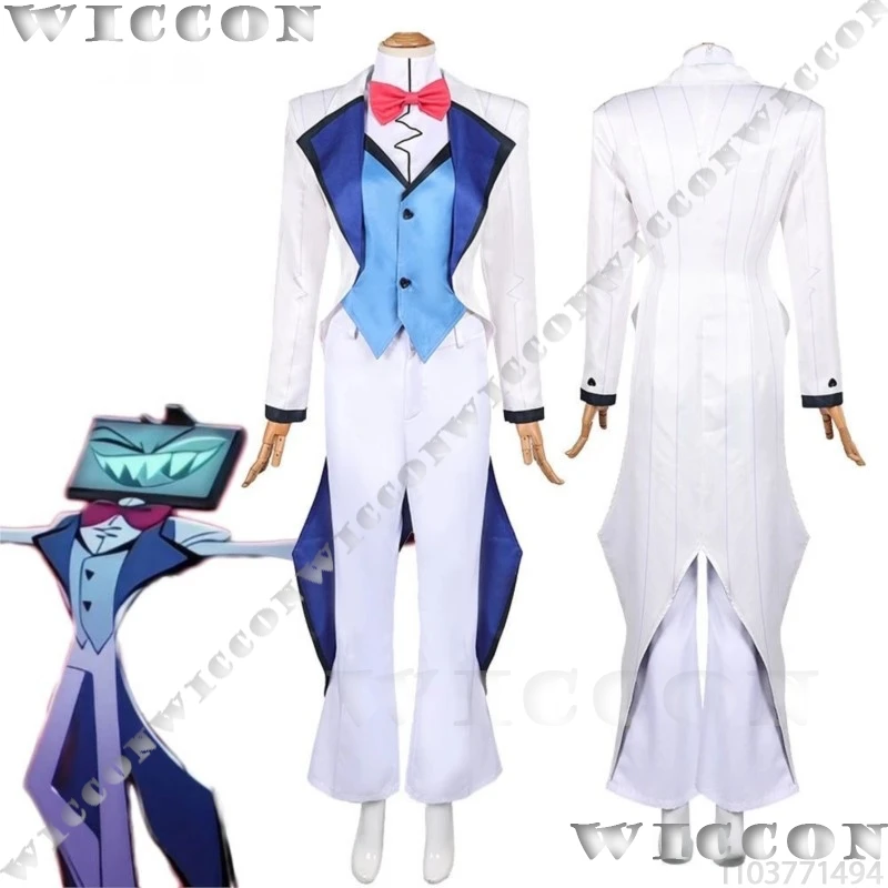 

Vox аниме Хоссбин косплей костюм отеля белое платье мужская одежда полный комплект пальто жилет с галстуком-бабочкой брюки для взрослых Cos Хэллоуин ролевая игра