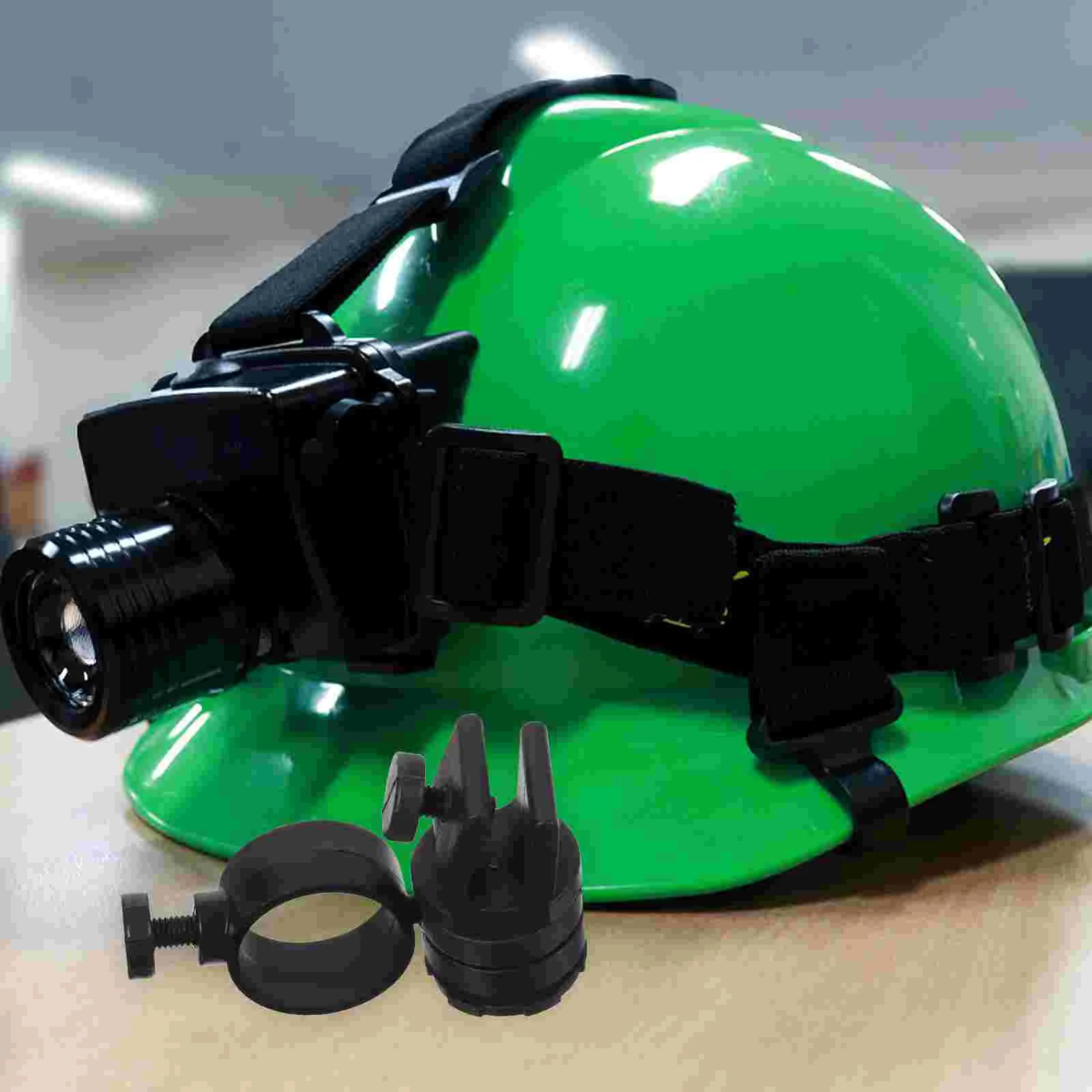 Hard Hat Flashlight Holder Stand Accessories for Head Clips Headlight Headlamp Hook on Side Abs Belt Fire Band