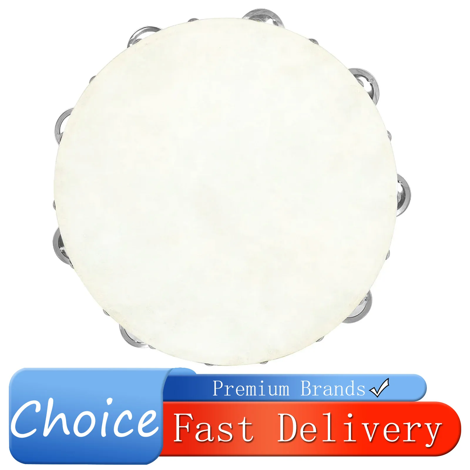IRIN 10 Inches Tambourine Drums Sheepskin Wooden Tambourine Percussion Musical Instruments Children Enlightenment Education