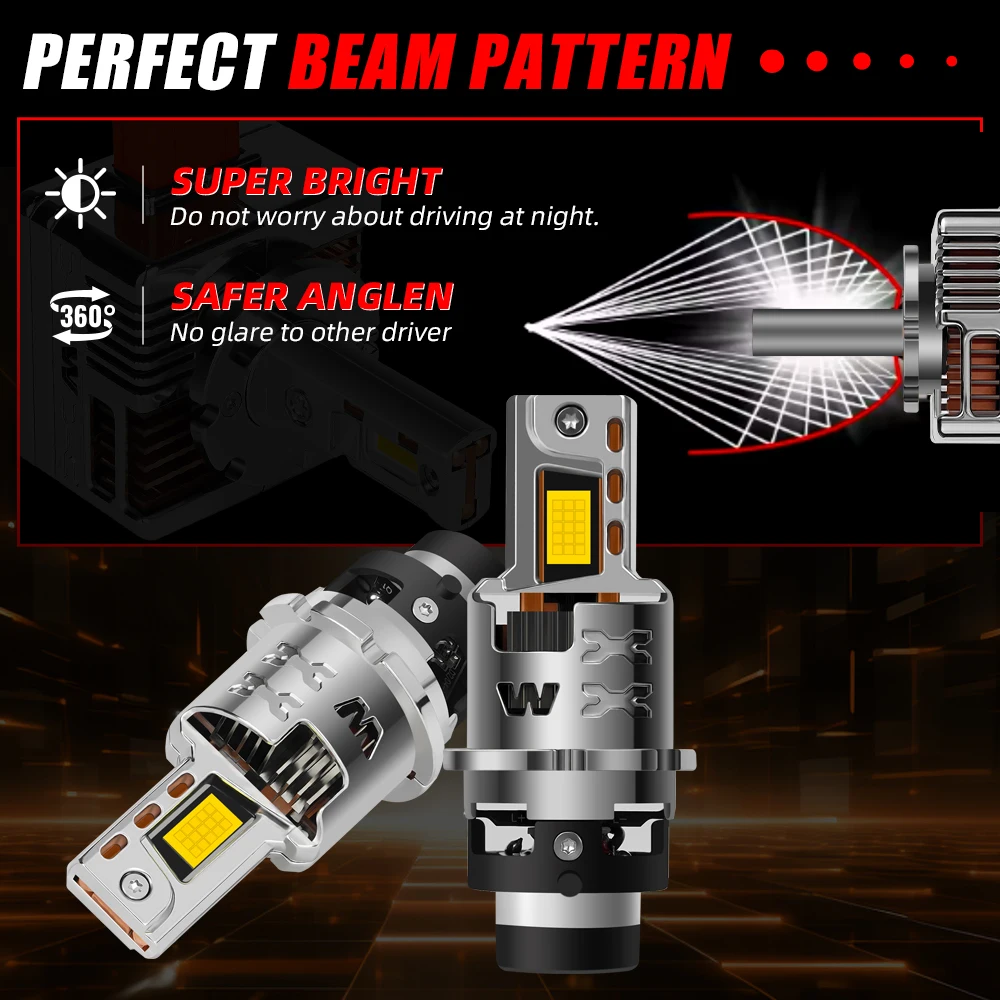2x HID to LED Headlight 30000LM D2S D2R 6000K For Seat Cordoba MK2 2002-2009 Ibiza Mk3 Alhambra 7M 2001-2009 2008 2007 2006 2005