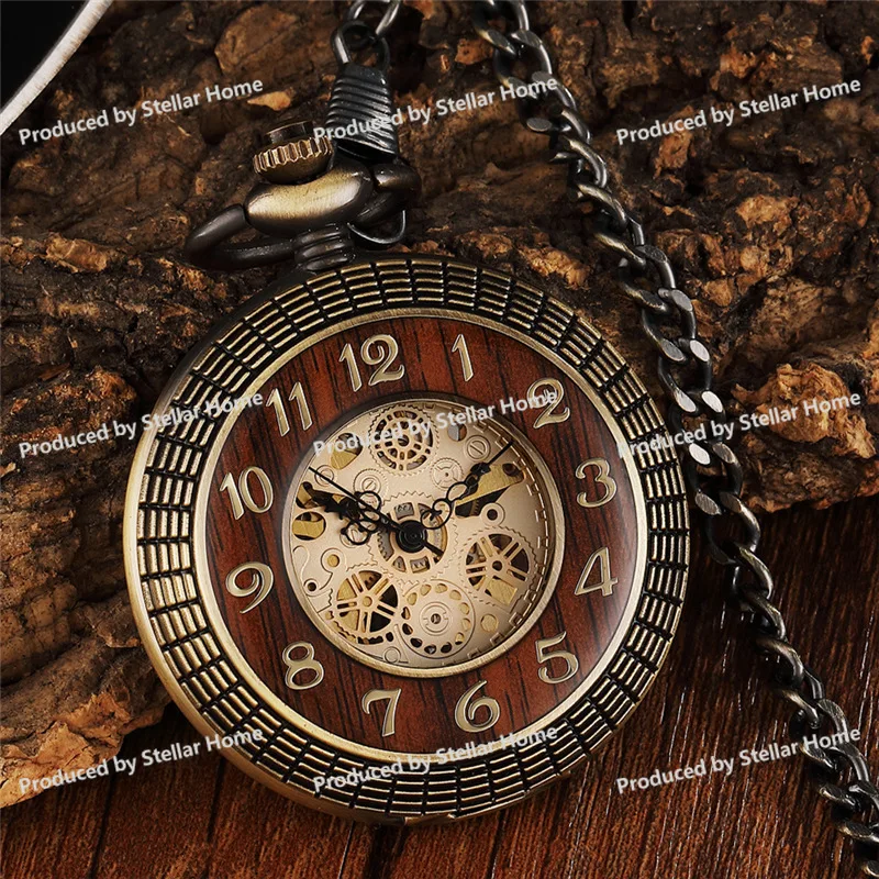 Large Flip Cover Mechanical Pocket Watch Roman Carved Hollow Classic Mechanical Pocket Watch