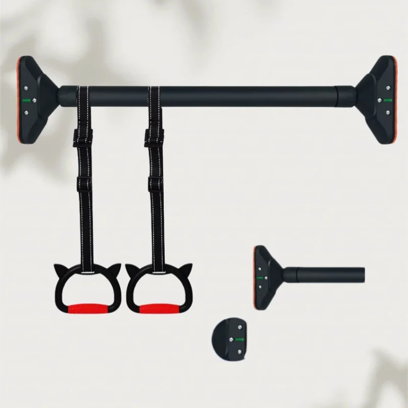 Adjustable Width Foldable Steel Portable Lightweight Home Gym Horizontal Pull-Up Bar Non-Slip Doorway Training Bar Locking