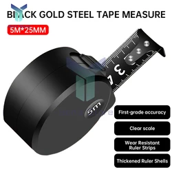 3/5M Black Steel Material Measuring Tape Measure Thickened Hardened Wear-resistant Multifunctional Household Measuring Tools