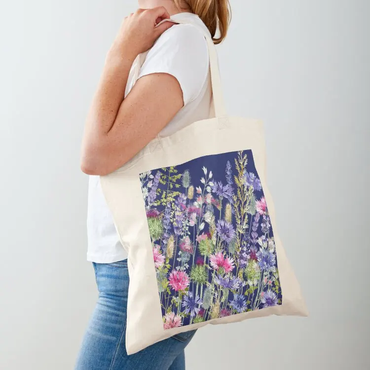 

Flower Meadow - Cornflowers, Thistles & Lavender Tote Bag Women's handbag shopping bag shopping bag logo eco pack