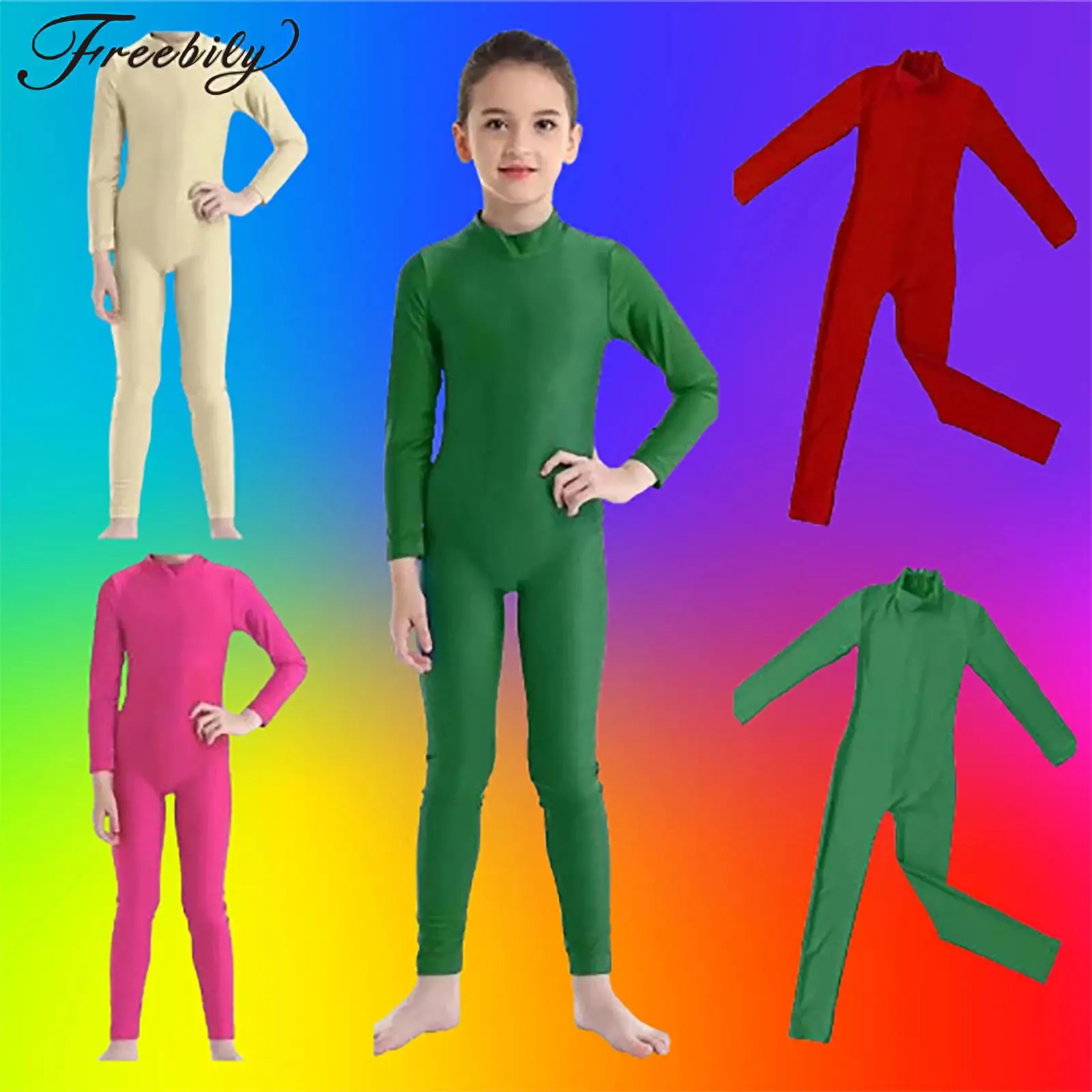 أطفال طويلة الأكمام التزلج الجوارب الأطفال الجمباز بذلة للفتيات الباليه الرقص ثياب راقصة الباليه ازياء Dancewear