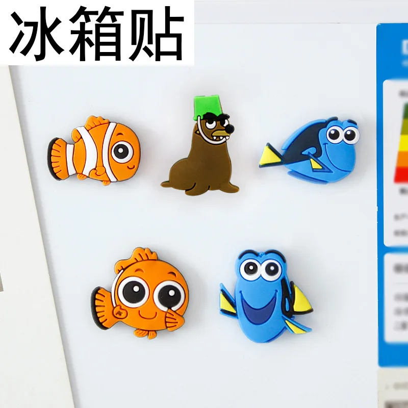 

50Pcs/Lot Cute Fish Drawing Board Silicone Mini Refrigerator Home Decoration Sticker Magnets Fridge Souvenir Whiteboard Magnets