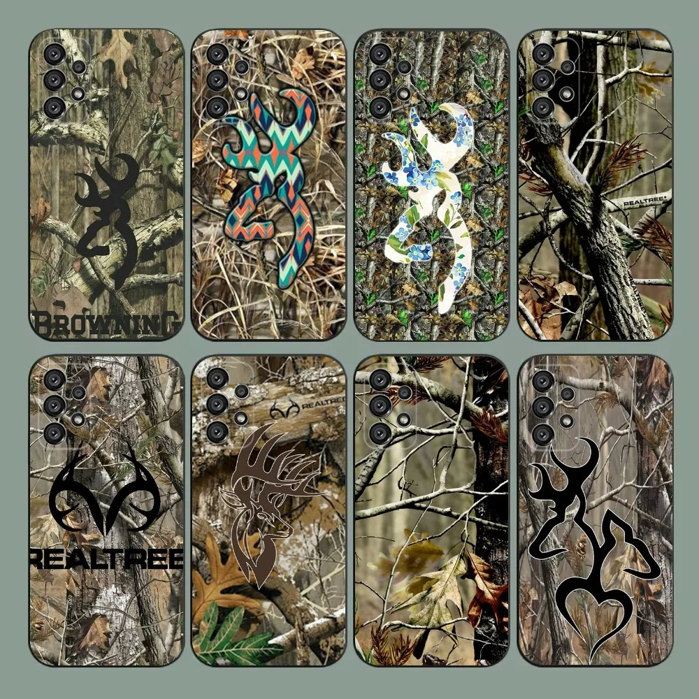 

Deer Hunting Camo Phone Case For Samsung Galaxy A20,A21s,A22,A31,A32,A52,A53,A72,73,A80,A91 Soft Black Cover
