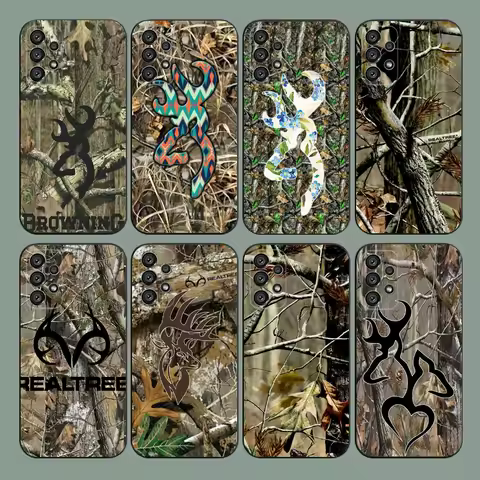 Deer Hunting Camo Phone Case For Samsung Galaxy A20,A21s,A22,A31,A32,A52,A53,A72,73,A80,A91 Soft Black Cover