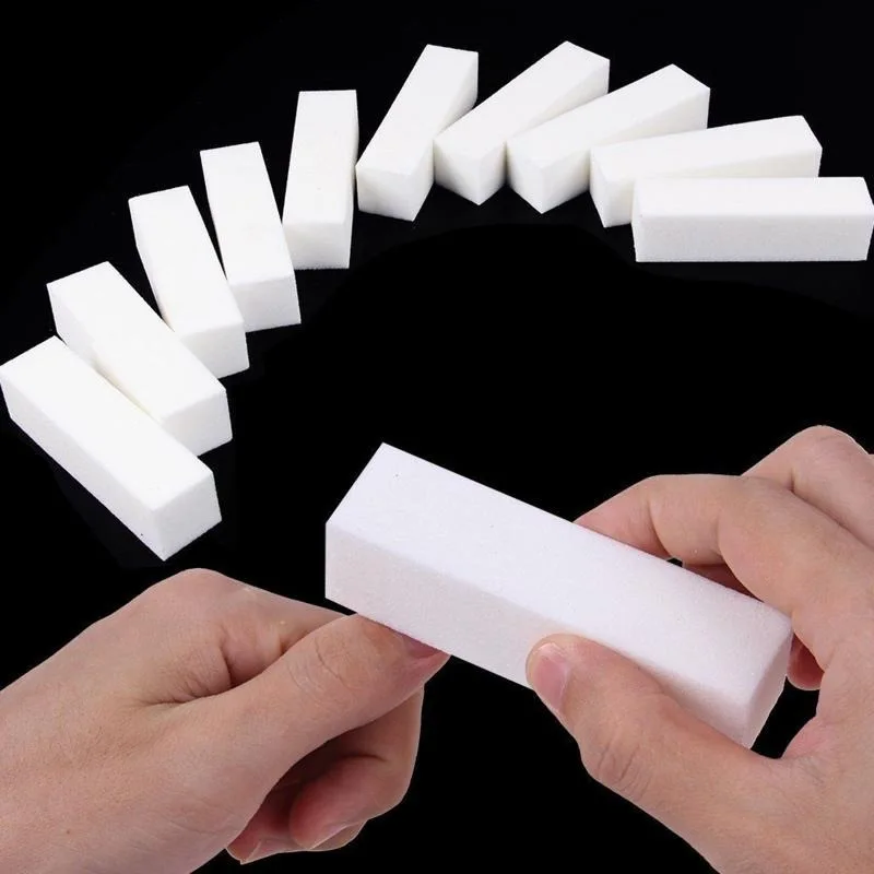 10pcs Nail Files Buffer Block Set Manicure Pedicure Care Nail Art Buffing Sanding Polishing White Sponge Buffers Nail File Tools