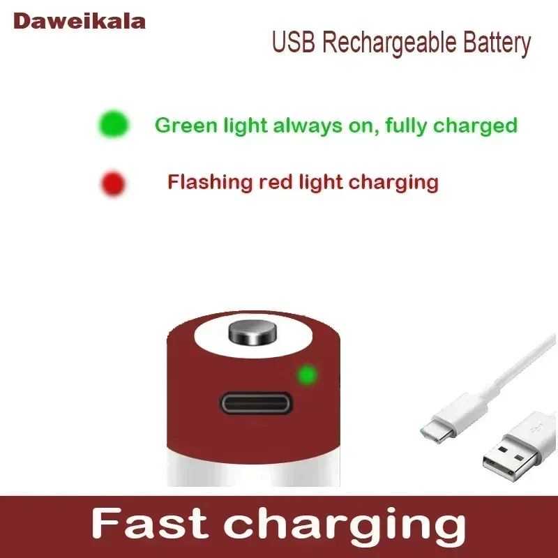Powerful 3.7V CR2 Lithium USB Rechargeable Battery Camera Range Finder Disc Brake Lock Sp-1 Printer Wait+Free C-type Cable