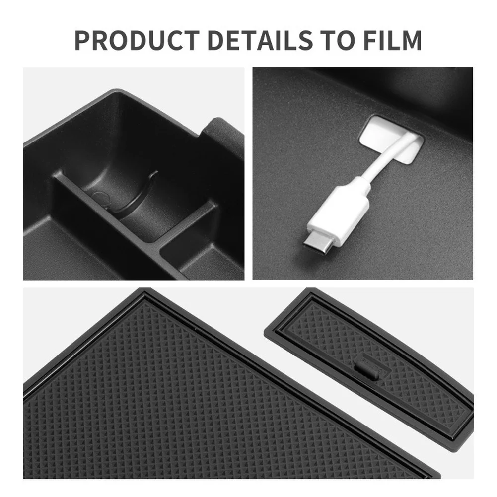 Car Armrest Storage Box For Hyundai For TUCSON 2025 ABS 19.3*17.6*6cm Car Organizer With Anti-Slip Base Waterproof Stress view 3