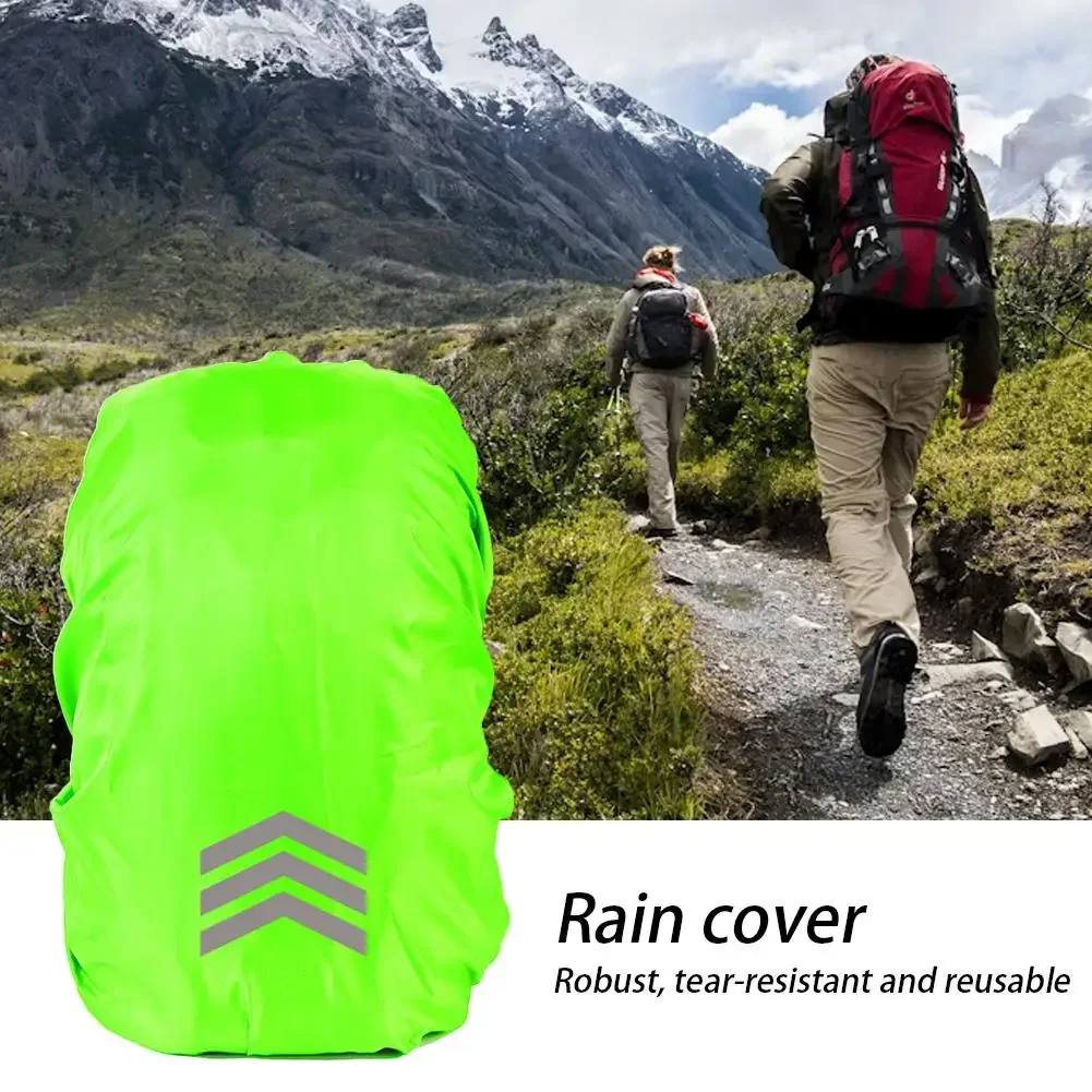 18-45L Backpack Cover Reflective Waterproof Backpack Rain Cover for Night Visibility Uv-proof Protector Outdoor Dustproof