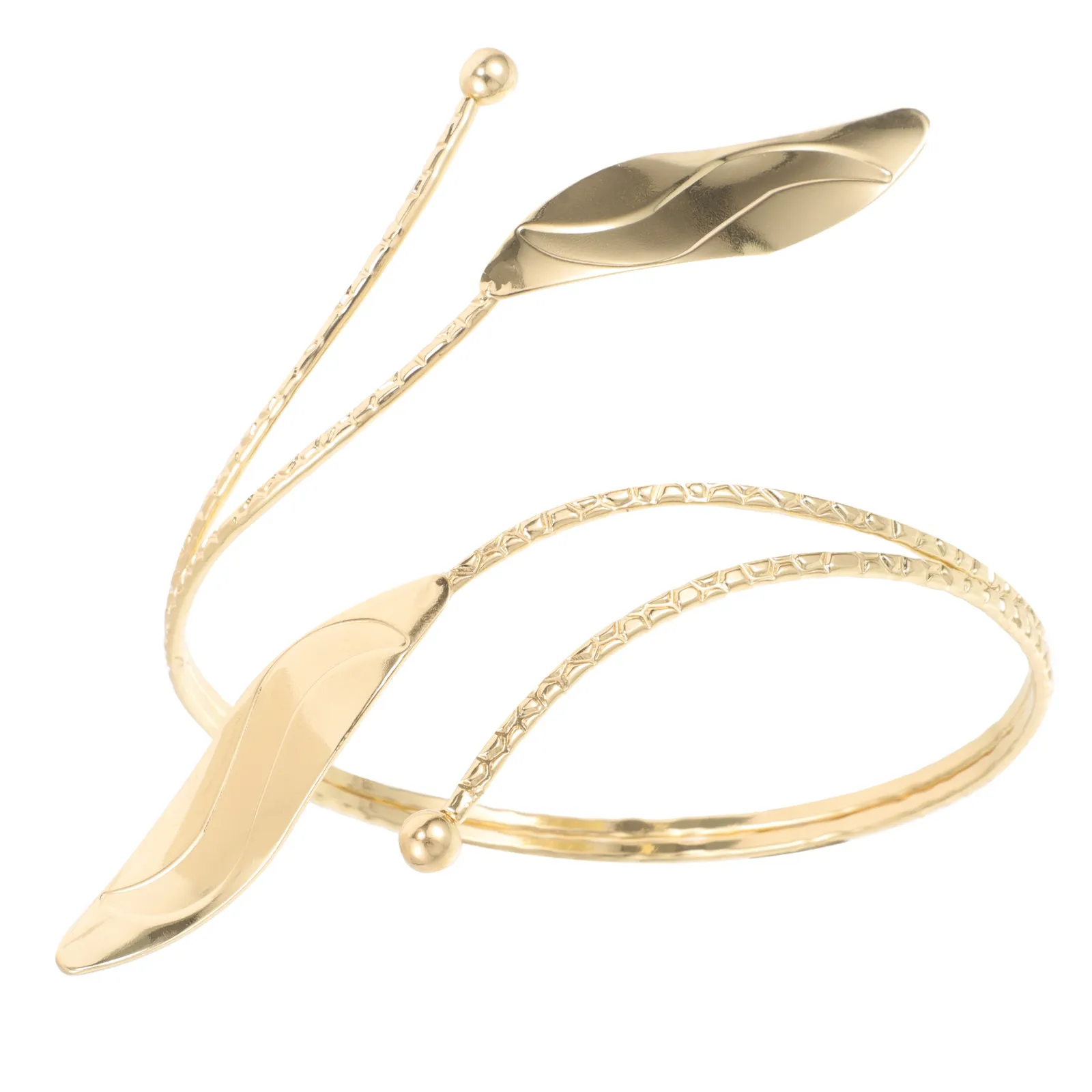 Metal Leaves Armband for Woman Fine Workmanship Exquisite Design Not Fade Not Break Stand Out Crowd Arm Ornament Gift Golden