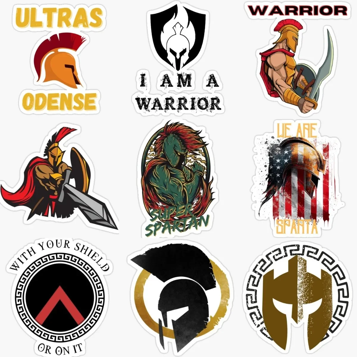 Creative Sparta Warrior Helmet Stickers Accessories for Decorate Car Bicycle Wall Table Room Fridge Truck Motorcycle Off-road