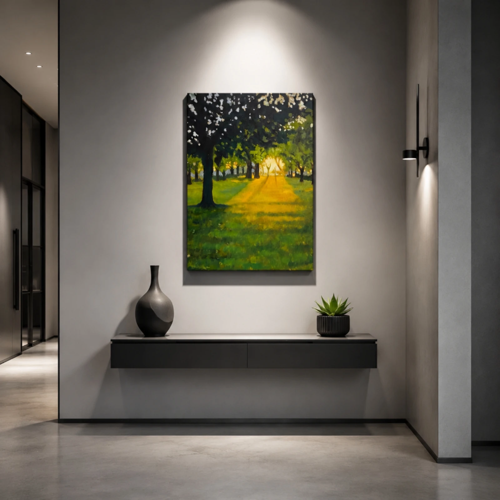Framed Canvas Painting Rectangular Framed Canvas Wall Art Wall Painting Ready to Hang Artwork Contemporary for Living Room