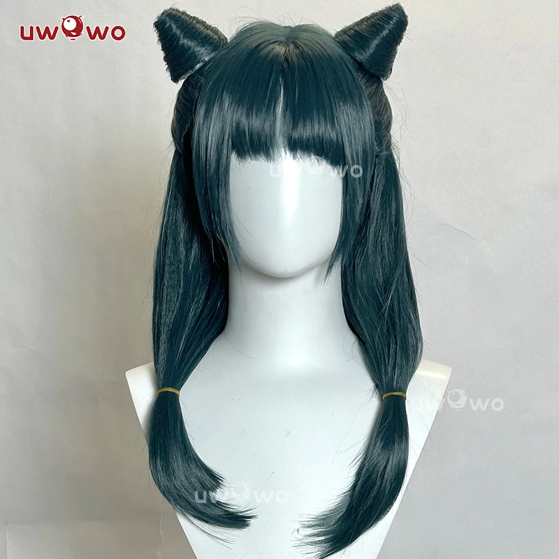 

UWOWO Maomao Wig Anime The Apothecaryy Diaries Maomao Frog Green Hanfu Style Hunt Cosplay Wig Long Dark Green Wig New suit