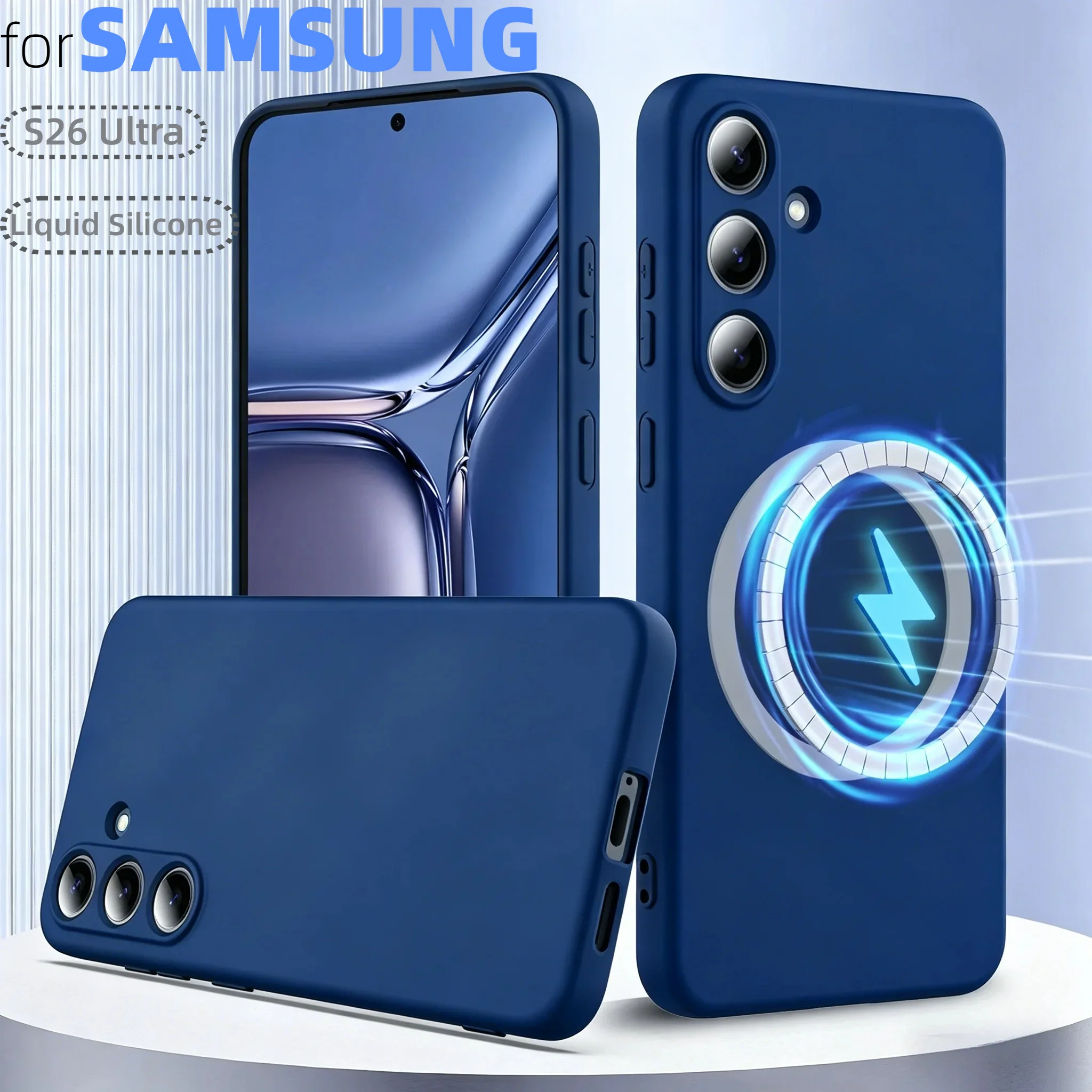 Premium-Flüssigsilikon für Magsafe-Handyhülle für Samsung Galaxy A57 A37 A27 A17 A07 A56/36/26/16/06/55/35/25/15/05 Rückseite