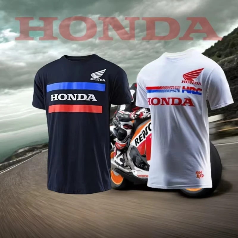 

Honda Men's 2025 Fashion Loose T-shirt Skin-friendly and Breathable Summer High-quality Racing Clothes Short-sleeved Print Tops