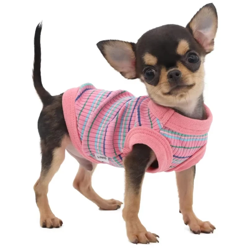 Chaleco de Verano para Perro, Ropa para Cachorros, Yorkshire Terrier, Pomeranian, Shih Tzu, Maltese, Bichon, Poodle, Schnauzer, Camiseta Rosa