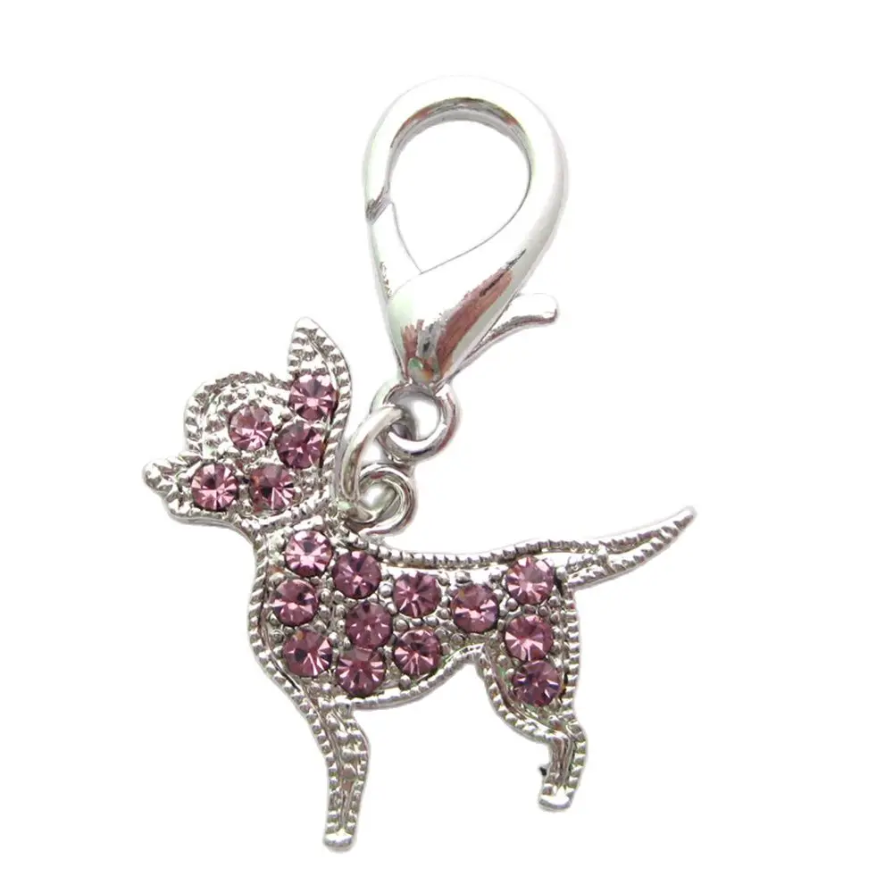 Xksrwe Hund Katze Halsband Charme Strass Chihuahua Charme Anhänger Haustier Schmuck Zubehör für Hündinnen Katzen Welpen