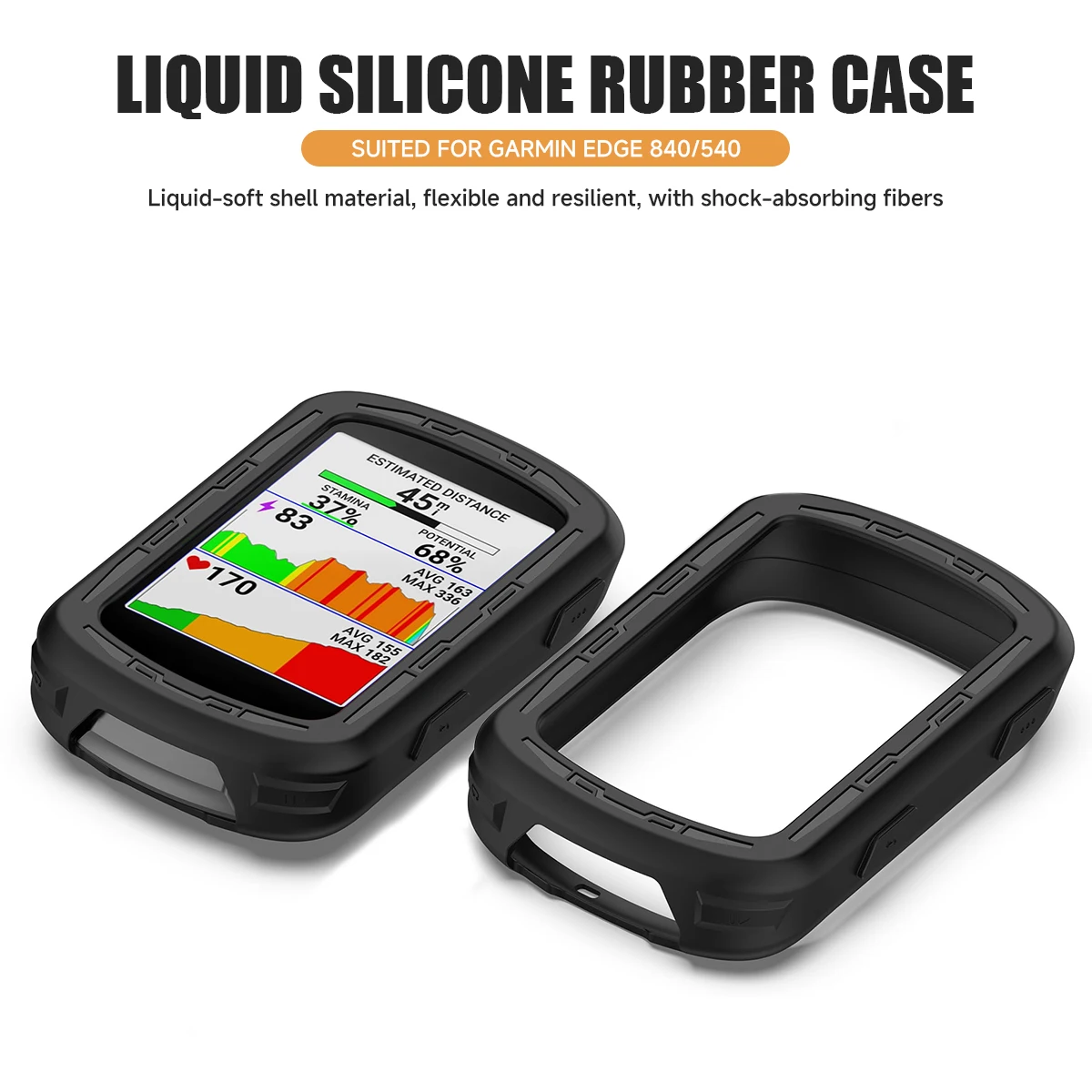 Silicone Case + 2Pcs Tempered Glass for Garmin Edge 540 GPS Stopwatch Screen Protector Cover for Garmin Edge 840 All-Around