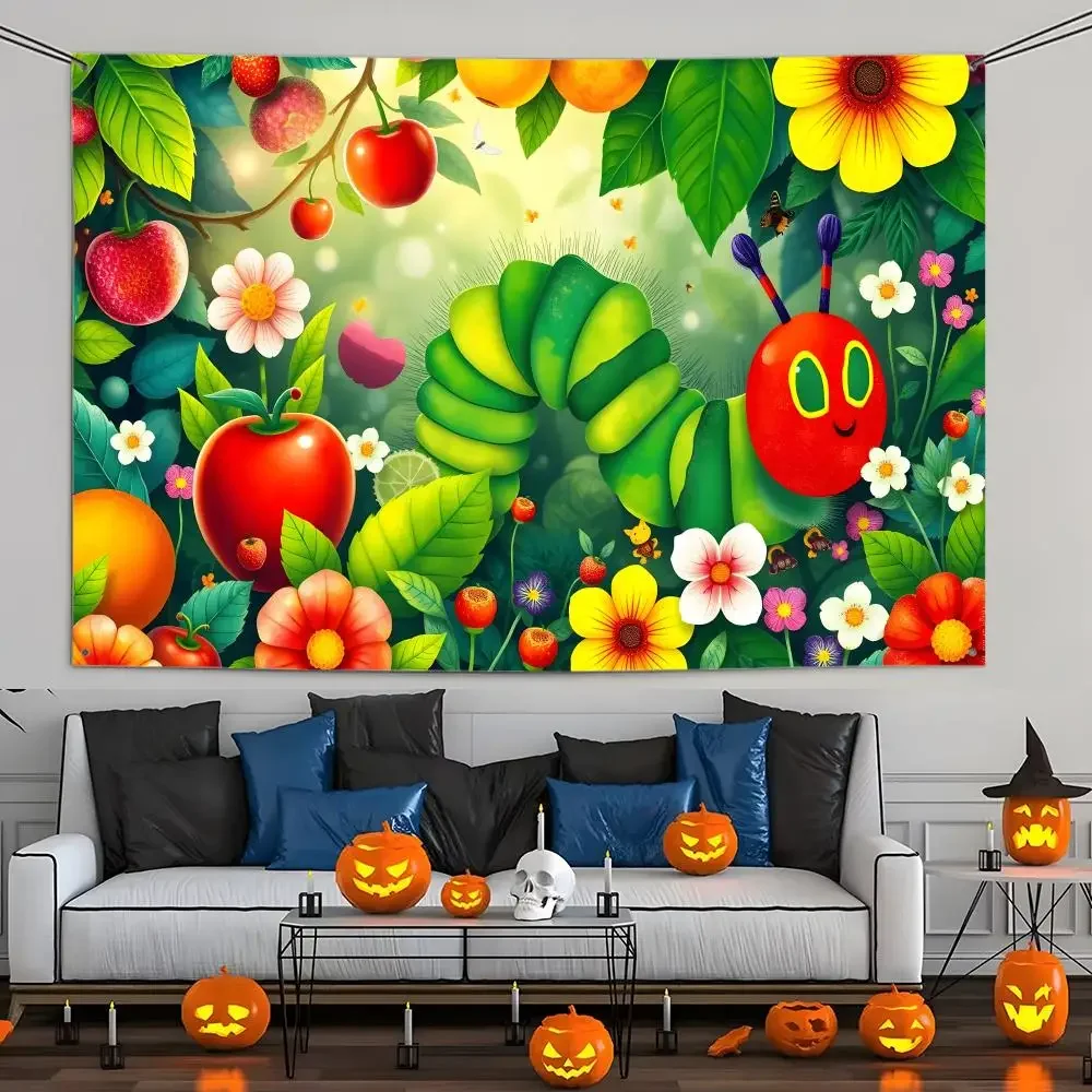The Very Hungry Caterpillar Flags Wall Hanging Tapestry Outdoor Decorative flag Background Blanket