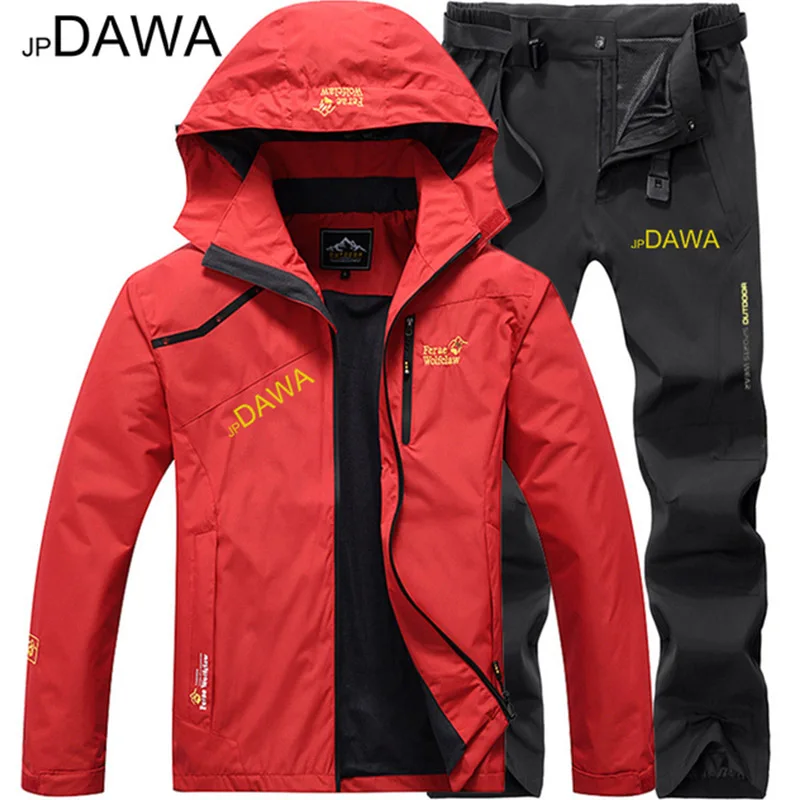 JP Dawa Autumn/Winter Fishing Jacket Mountaineering Jungle Crossing Long Pants Men's Windproof and Waterproof Fishing Suit 2024