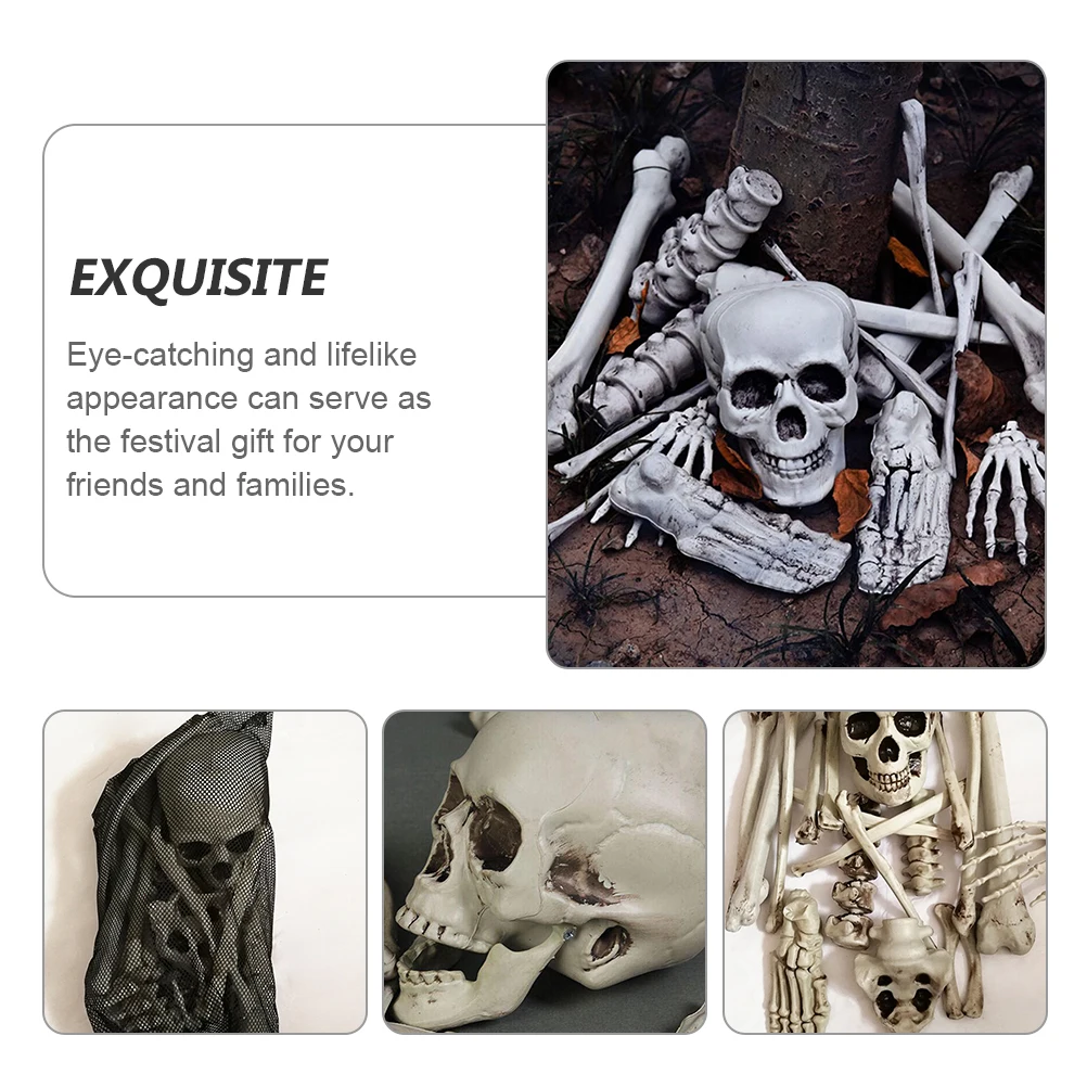 

19 White Bones Set Realistic Design Halloween Decoration Party Supplies Scary PropsHaunted House Display
