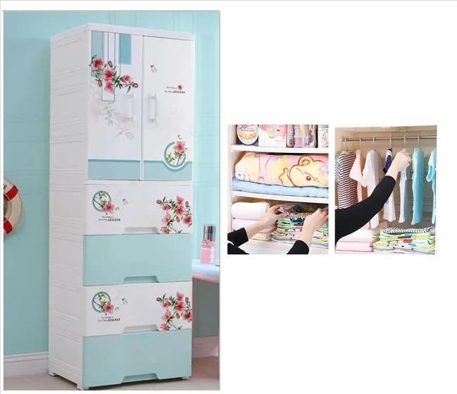 5 Layer simple children's wardrobe baby drawer type plastic storage cabinet