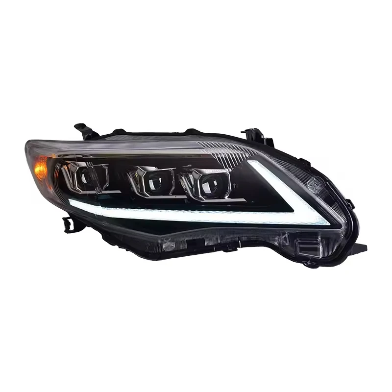 FOR Toyota Corolla 2011-2013 Modified LED Headlight Assembly DRL Sequential Turn Signal Dual Beam Lens